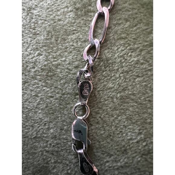 10” Sterling Silver 925 Italy Figaro Anklet – 3mm Chain – Unisex Vintage - Picture 10 of 12